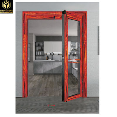 লাল এবং কালো অ্যালুমিনিয়াম গ্লাস hinged দরজা অ্যালুমিনিয়াম বড় ভাঁজ দরজা ODM