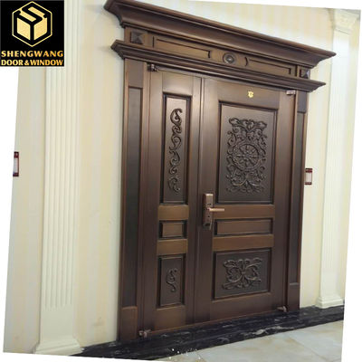 ওডিএম সুইং অ্যালুমিনিয়াম পথচারী বাগান গেটস কপার ইমিটেশন সারফেস ফিনিশিং মেটাল গেট আউটডোর